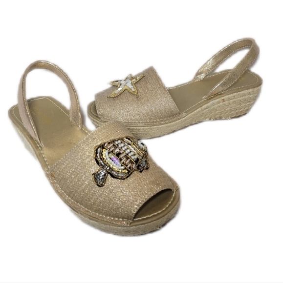 Reaction Kenneth Cole Espadrille Nautical Starfish Sandals 6.5 - Picture 5 of 9